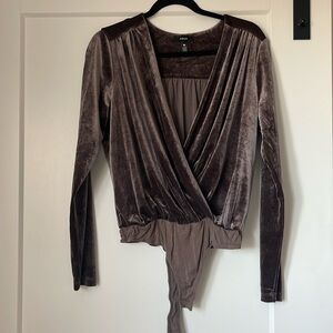 Purple velvet bodysuit